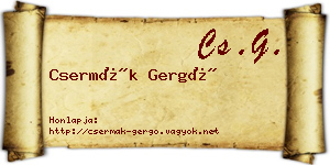 Csermák Gergő névjegykártya