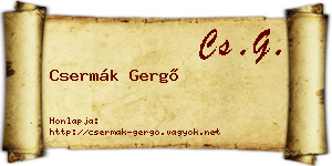 Csermák Gergő névjegykártya